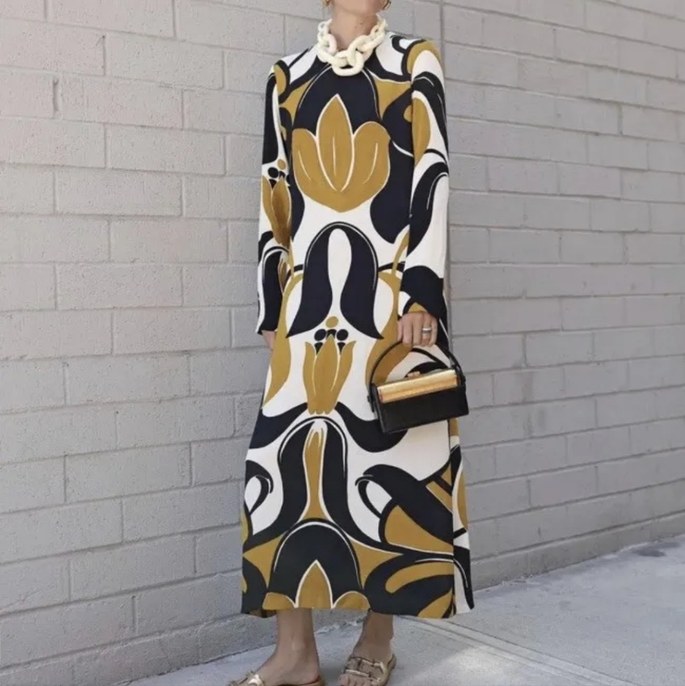 NWT ZARA MIDI PRINTED DRESS